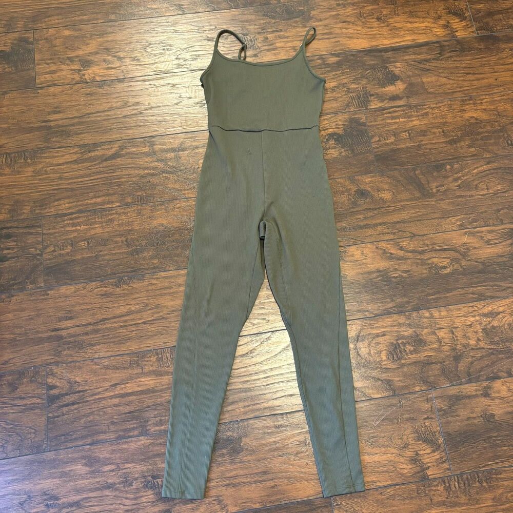 Wild Fable size Large Ribbed Stretch Skinny Legging Olive Green Jumpsuit